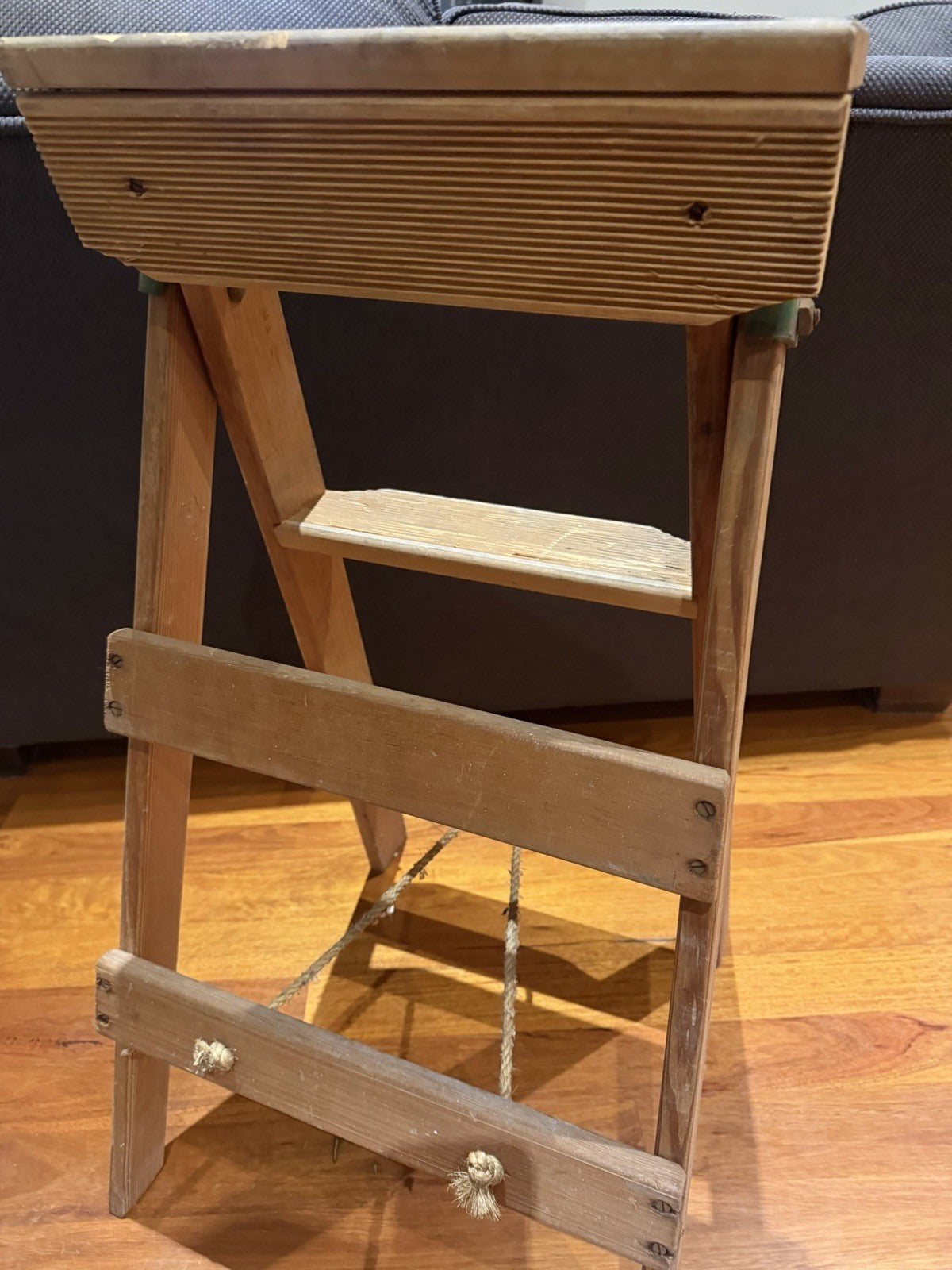 Vintage L Kennett Ladders Wooden Light House Step Ladder No 3 Industrial