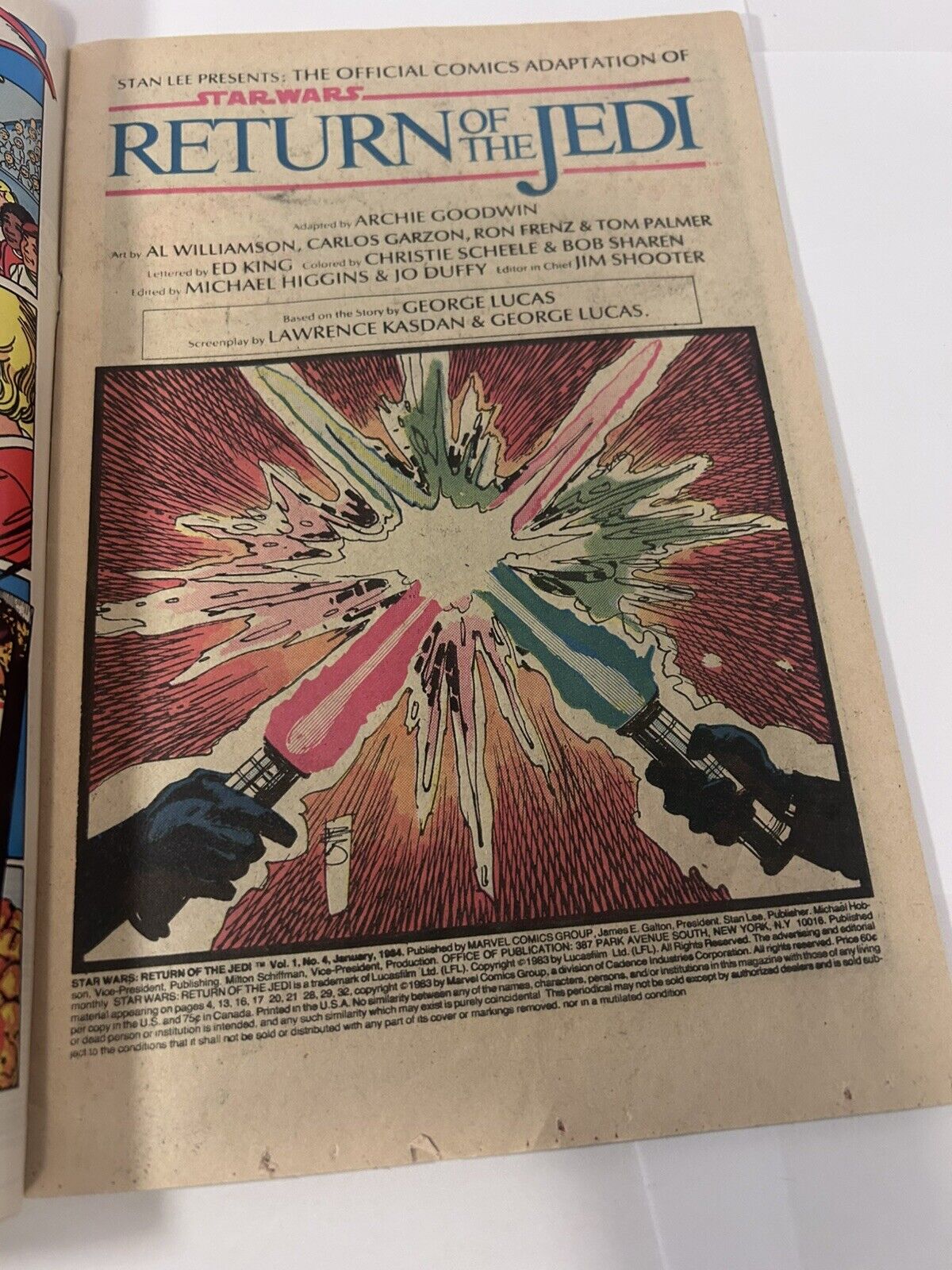 Star Wars: Return of the Jedi Comic Books Complete Set of 4 Marvel Comics 1983