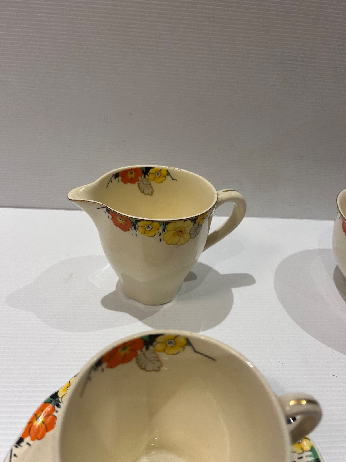 Royal Marigold Raymond Meakin 4 Cups/Saucers , Jug, Sugar & Plate & free extras