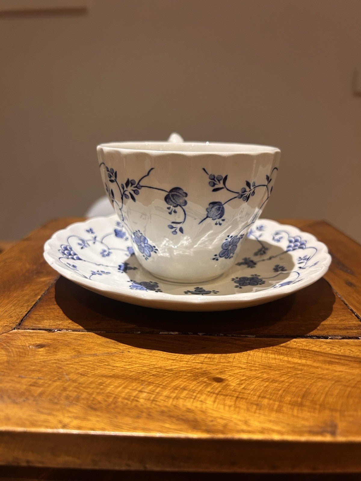 Myott Finlandia Blue Cup & Saucer 1982 England Staffordshire Vintage