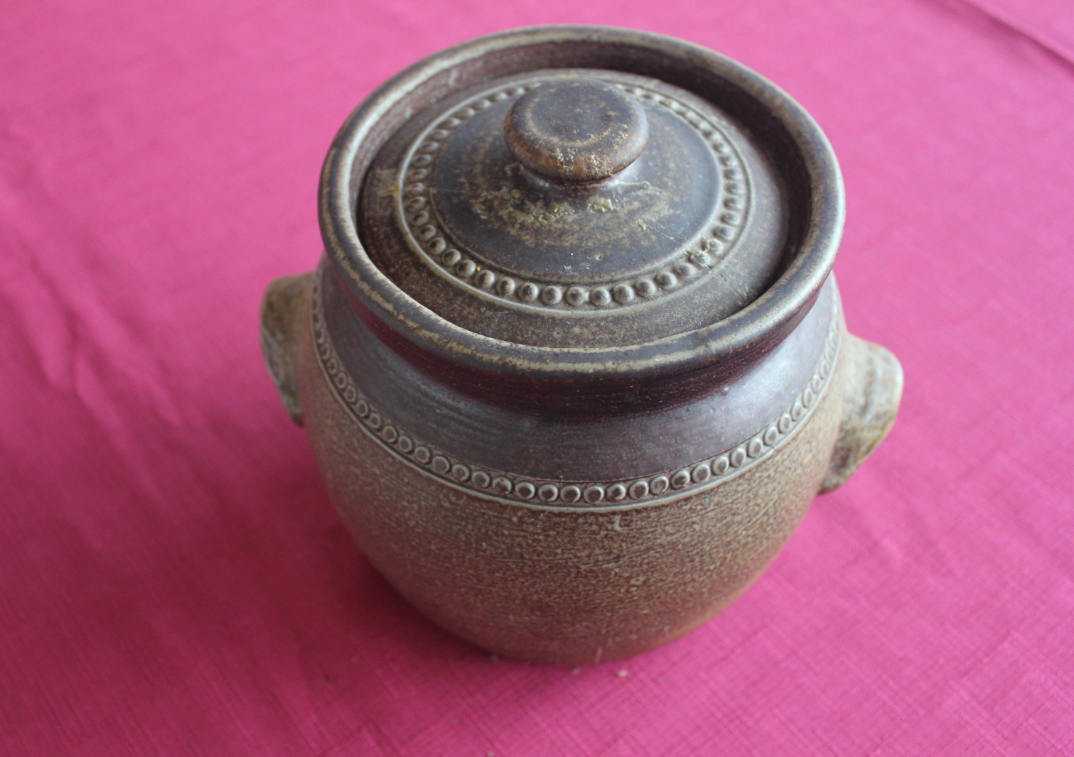 Bendigo Pottery Lidded Stoneware Crock – Australian Handmade – Rustic Studio Pot