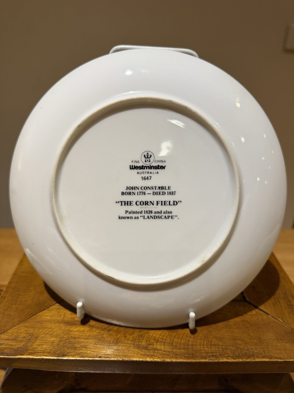 John Constable Plate Set Westminster Fine China Australia x4 Gold Rim 18cm 1970s