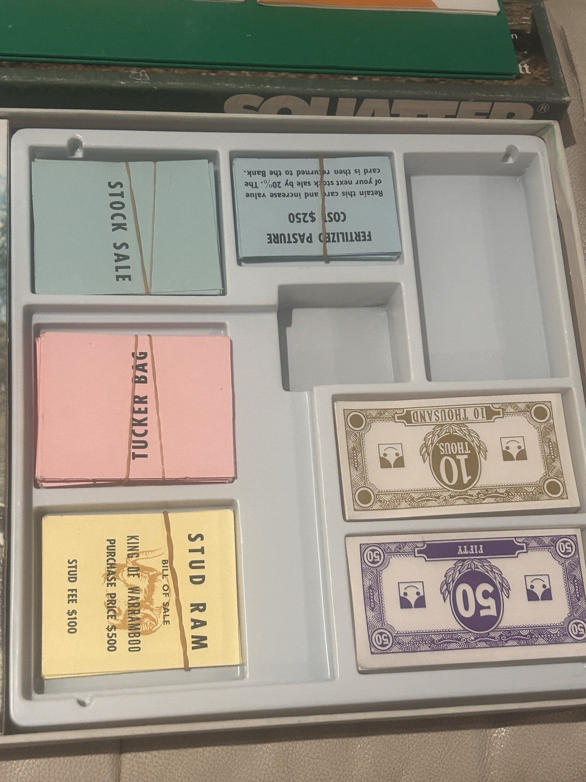 Vintage SQUATTER Board Game – Complete Unused Contents – Murfett Australia