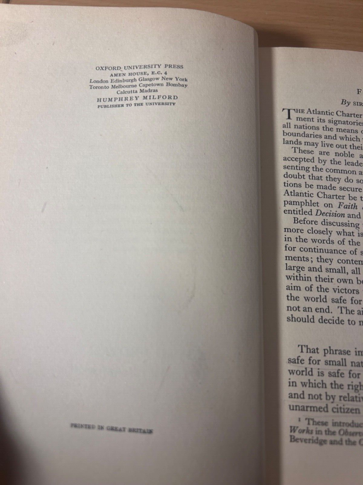World war : Its Cause and Cure - Lionel Curtis 1945 First Edition Dust Jacket