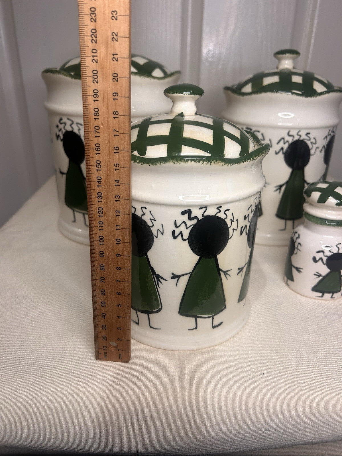 Kerry Alderuccio Hand Painted Canister Set – 6pc Ceramic Kitchen Storage 