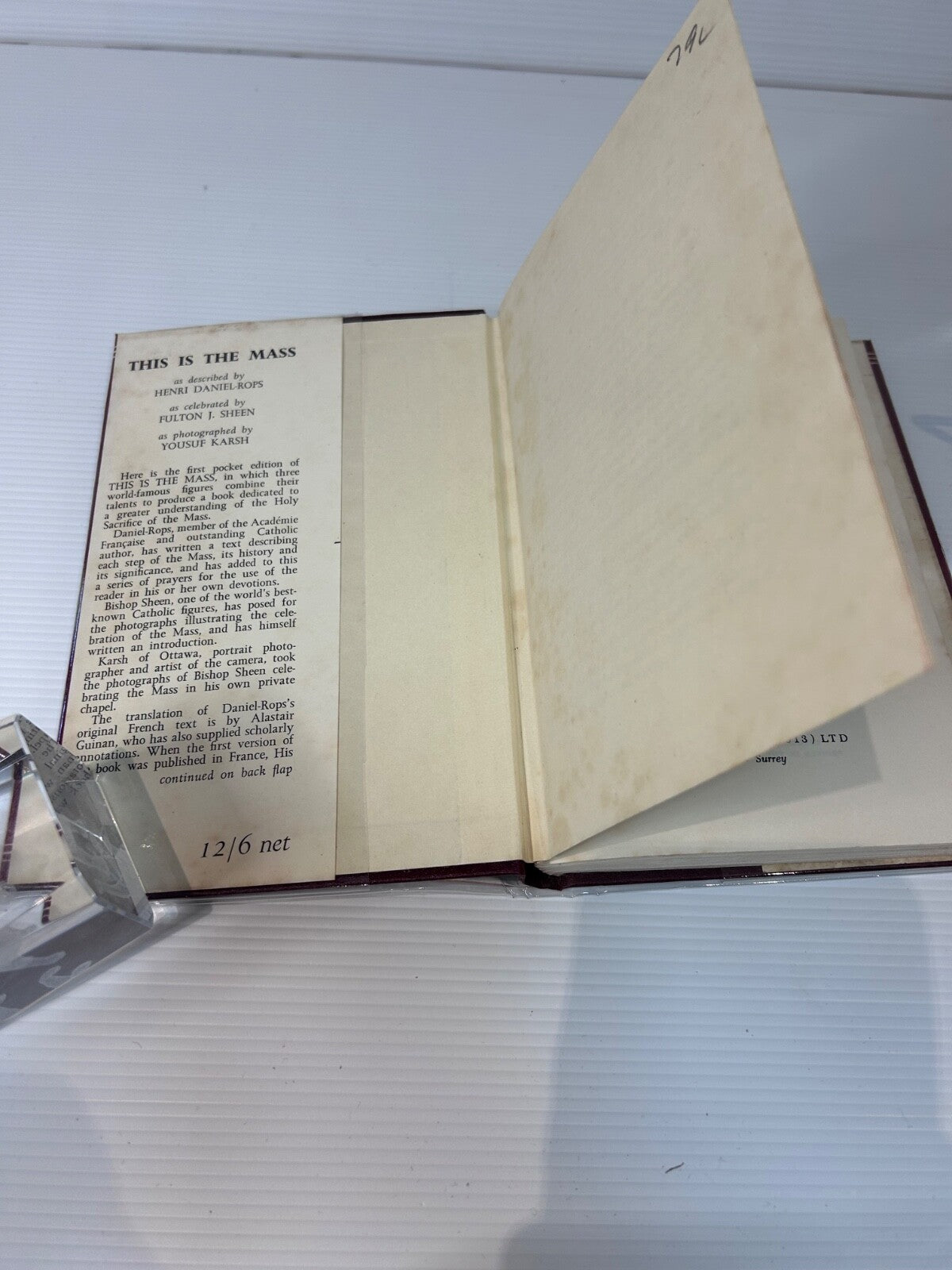 This is the Mass 1959 HC DJ Fulton J Sheen Yousuf Karsh Catholic Book 191pp