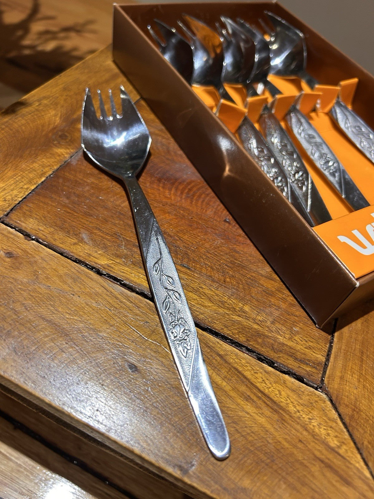 Vintage Wiltshire New Rose Boxed Cutlery Sets x5 Retro Entertaining