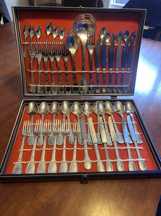 Vintage Italian Silverplate 800 Style Cutlery Set – Complete in Box (Super Knox)