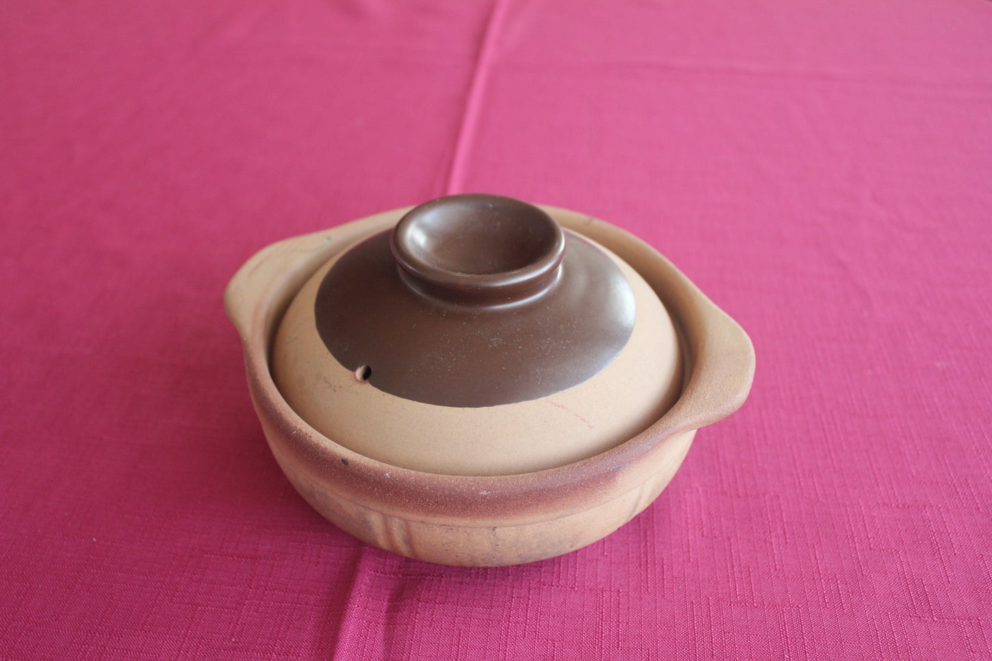 Vintage Japanese Donabe Clay Pot | Lidded Earthenware Casserole Rice Pot