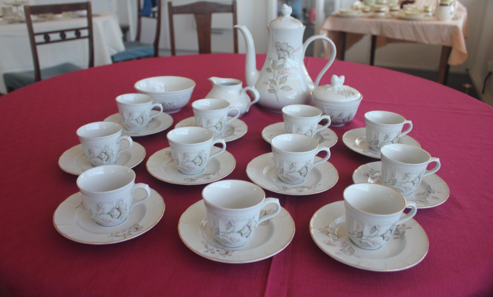 Royal Porcelain Floral Dinner & Coffee Service – 59 piece Matching Set