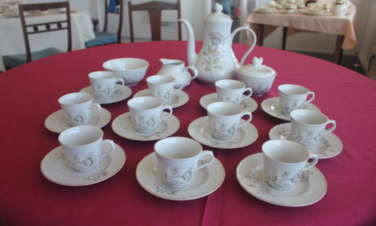 Royal Porcelain Floral Dinner & Coffee Service – 59 piece Matching Set
