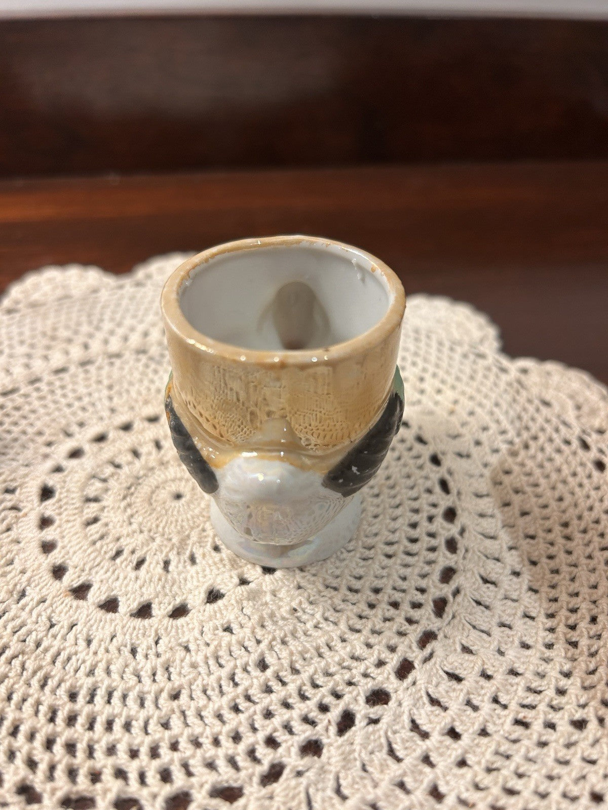 Pair Vintage Bird Egg Cups Hand-Painted Japan 1950s Ceramic Novelty Collectibles