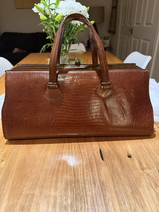 Jean Paul Gaultier Vintage Reptile Effect Leather Travel Doctor Bag Italy 1990s