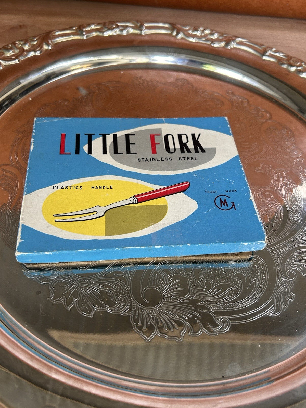 Vintage 1950s Little Fork Set 12x Bakelite Style Handles Boxed Retro Japan
