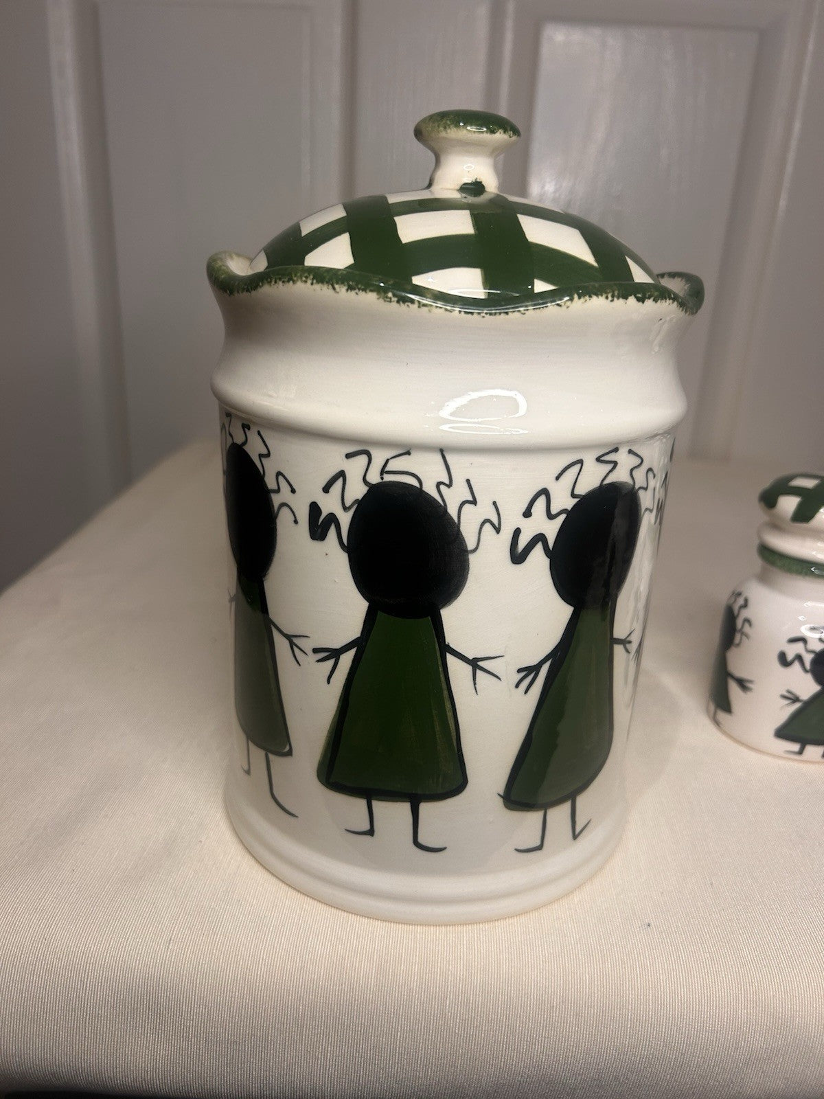 Kerry Alderuccio Hand Painted Canister Set – 6pc Ceramic Kitchen Storage 