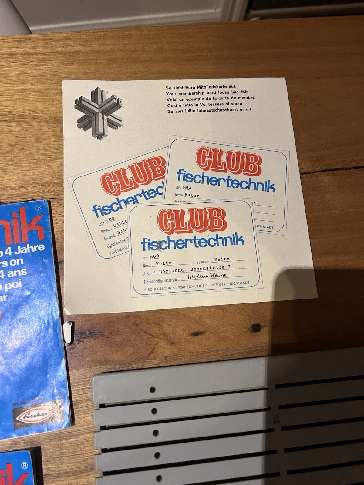 Fischertechnik Vintage Sets x3 w/ Manuals & Club Cards – 1969–1980s STEM Toy