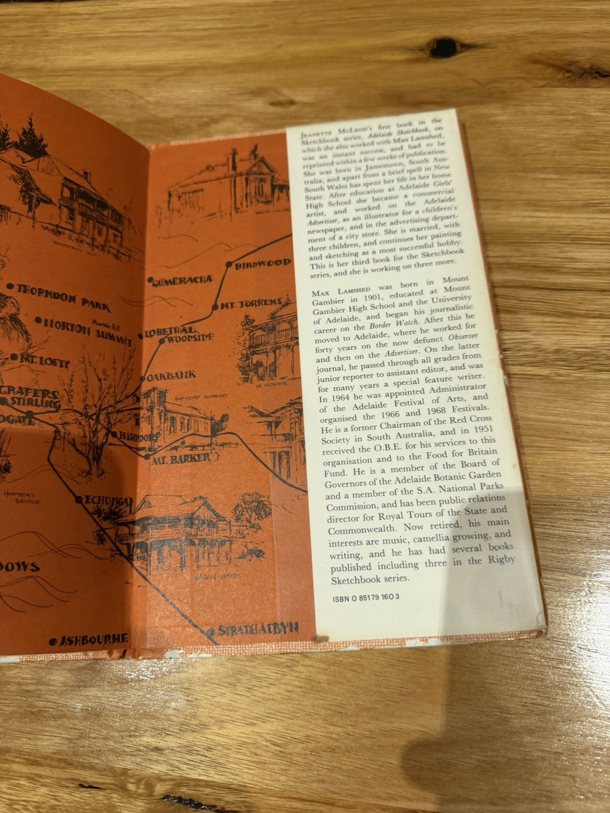 Adelaide Hills Sketchbook Max Lamshed Jeanette McLeod 1971 1st Ed Rigby HC DJ