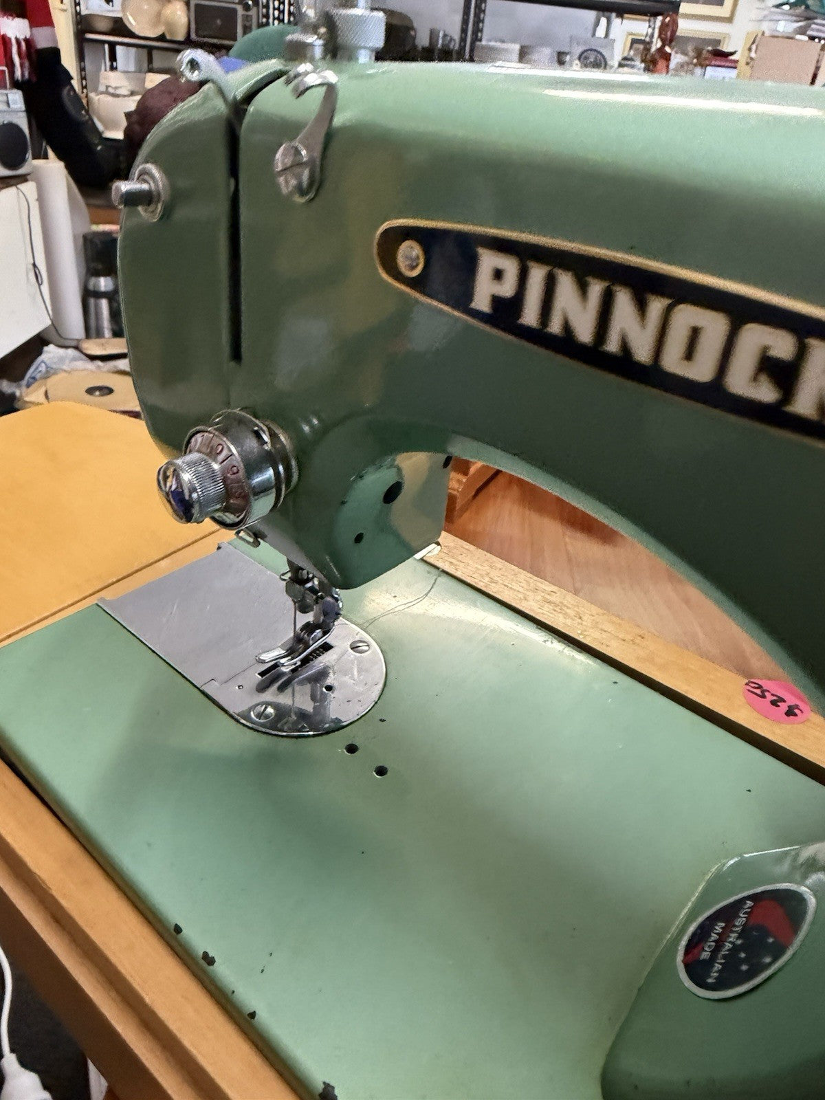 Vintage Pinnock Sewmaster Sewing Machine Mint Green Made Australia Working Case
