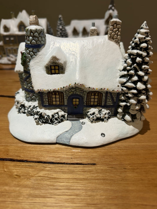 Thomas Kinkade Stonehearth Restaurant Hawthorne Village Christmas House COA