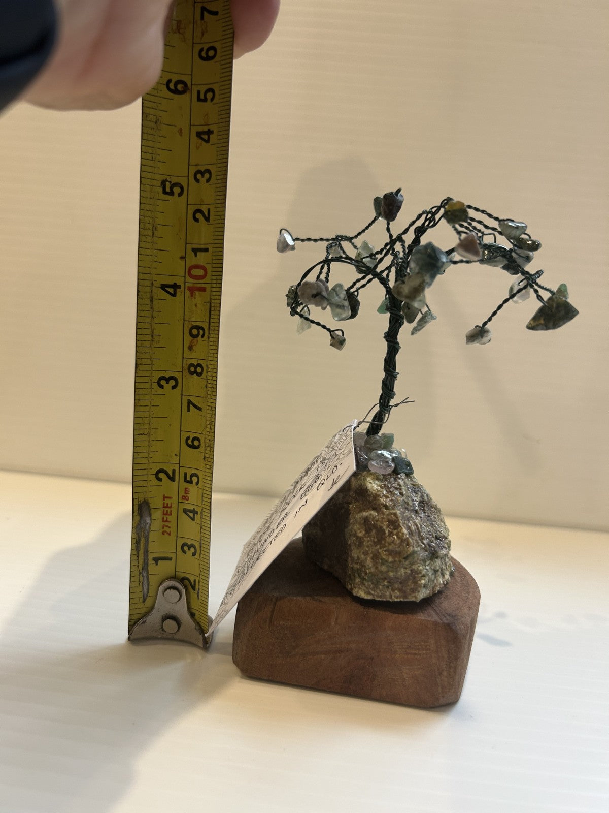 Handcrafted Gemstone Wire Bonsai on Thunder Egg Base – Made in Queensland, Austr