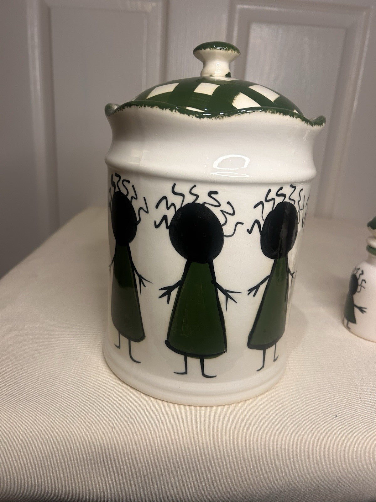 Kerry Alderuccio Hand Painted Canister Set – 6pc Ceramic Kitchen Storage 