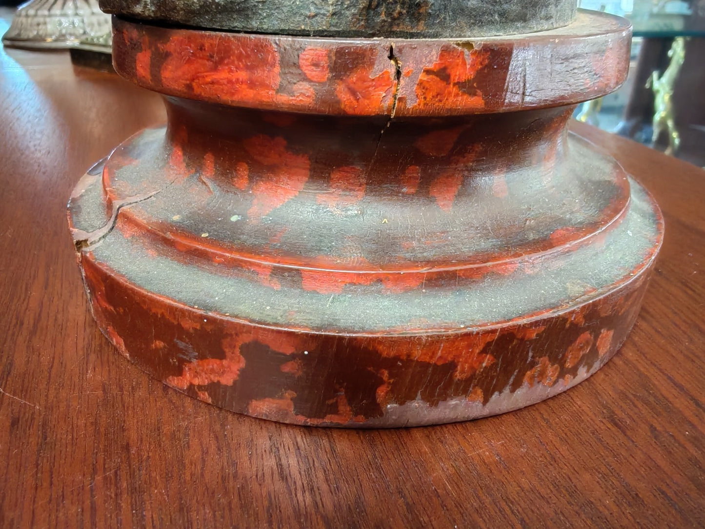 Vintage Figural Spelter Statue – Young Grape Harvester on Marble Base