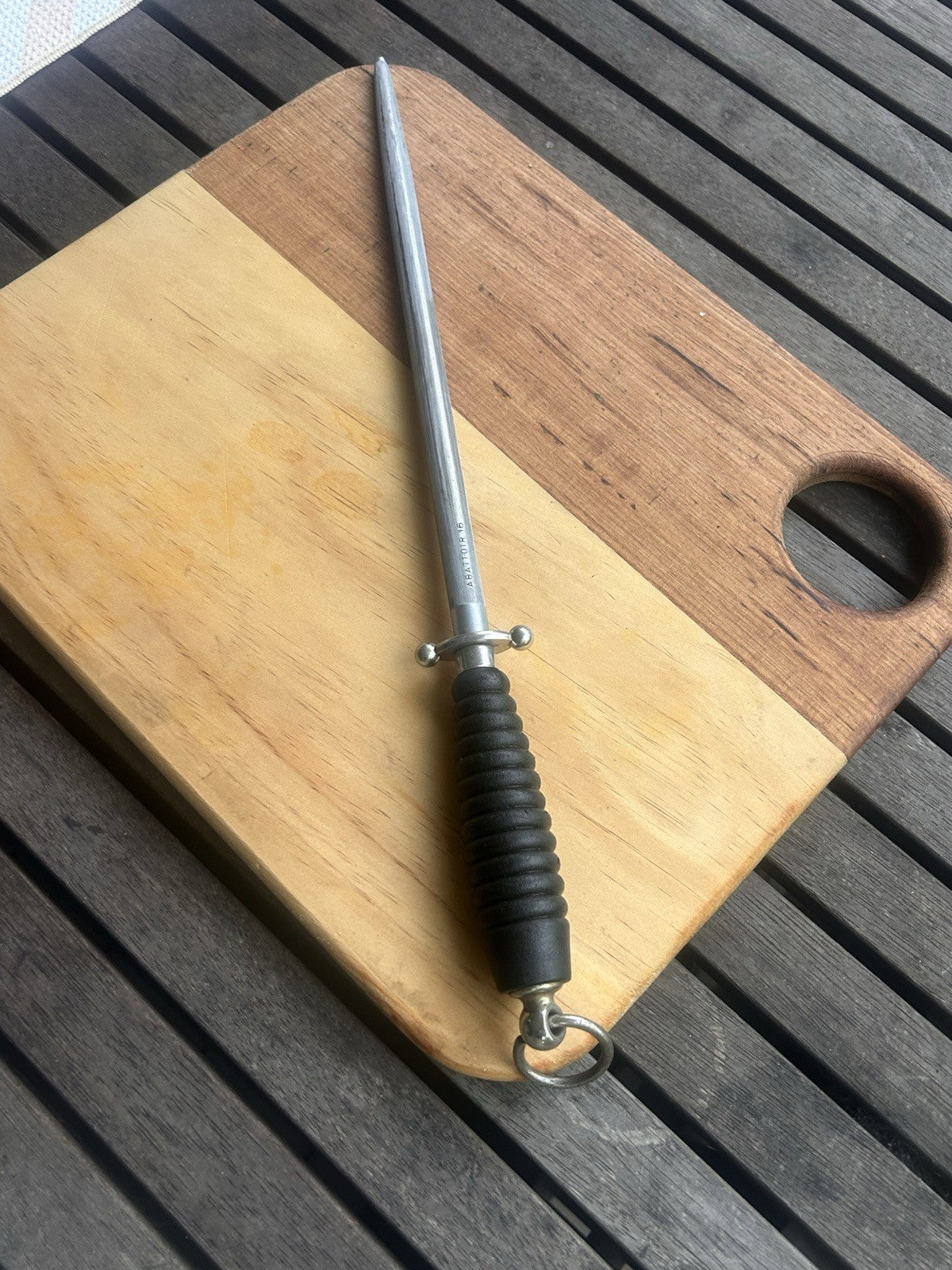 Vintage Solingen Abattoir Butcher’s Steel 16” Chrom-Vanadium Germany C1950s