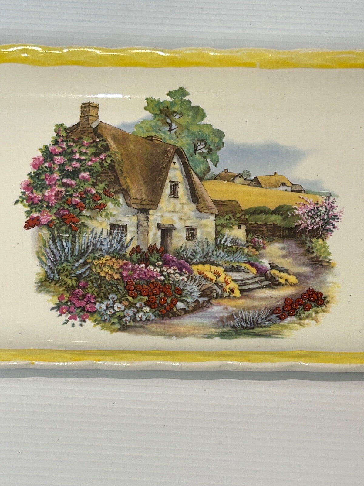 Vintage Burleigh Ware “Princess” Tray  Burgess & Leigh Cottage Scene England