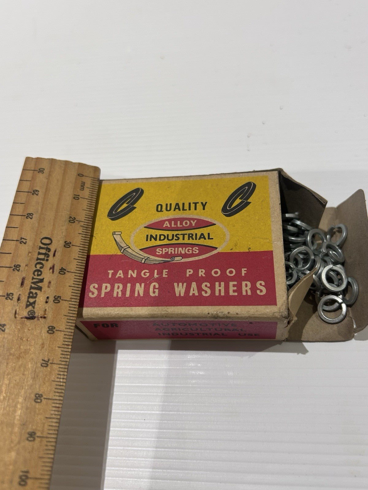 Vintage Tangle Proof Spring Washers Box Industrial Engineers SA c1950s