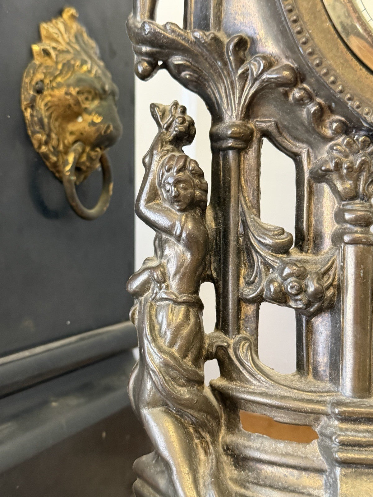Vintage West Germany Ornate Mantel Clock Mechanical Rococo Baroque Figural