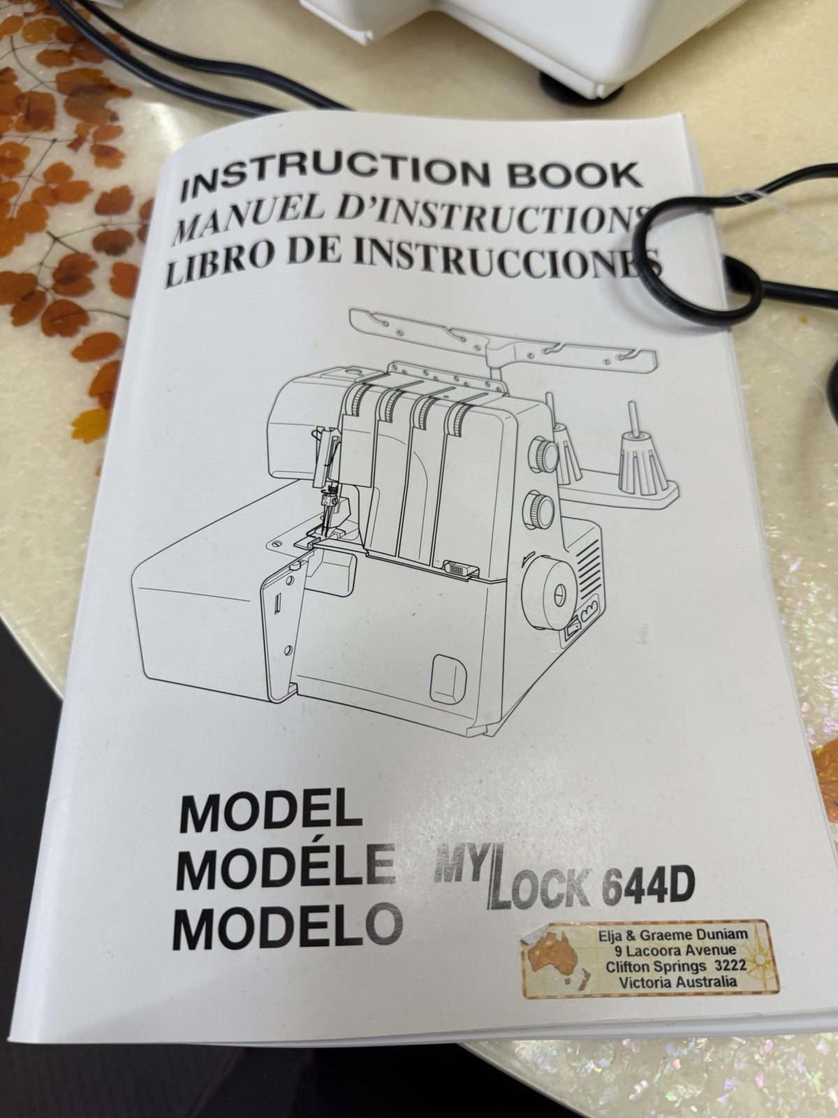 Janome MyLock 644D 4 Thread Overlocker Sewing Machine Bag Manuals Accessories