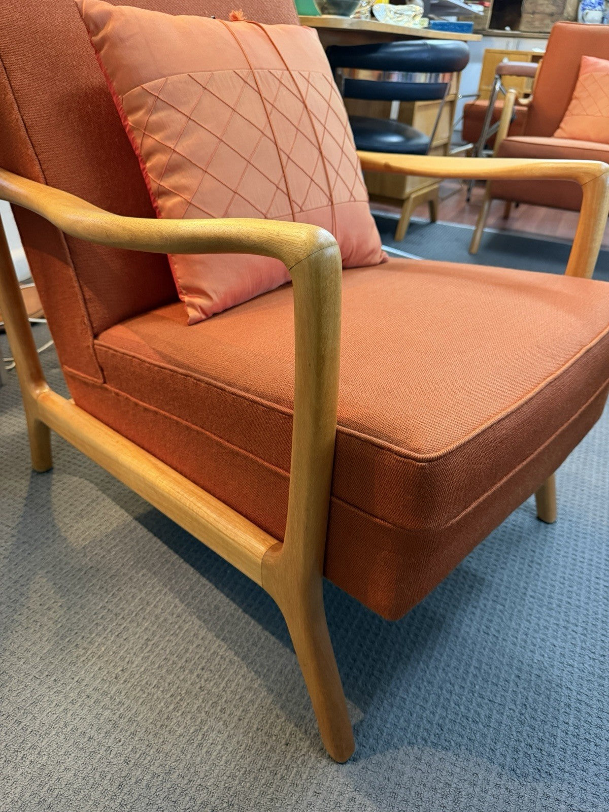 Dario Zoureff Armchair 1960s Australian MCM Restored Timber Original Fabric