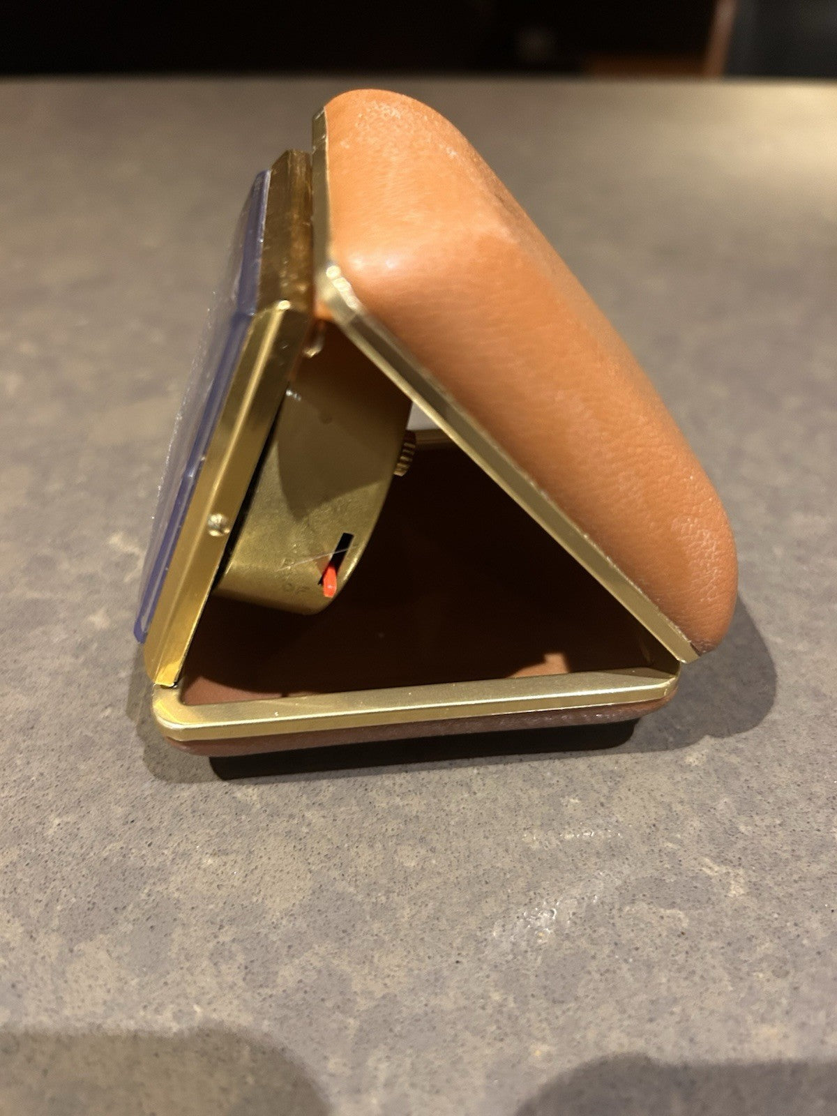 Vintage Equity Travel Alarm Clock Hong Kong Folding Case Working Retro