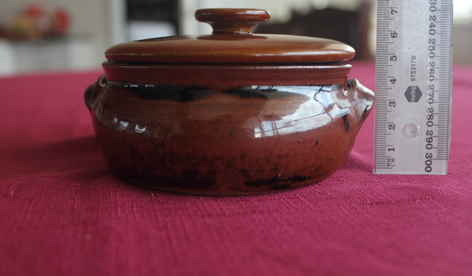 Vintage Studio Pottery Lidded Casserole / Covered Dish – Earthy Brown Glaze