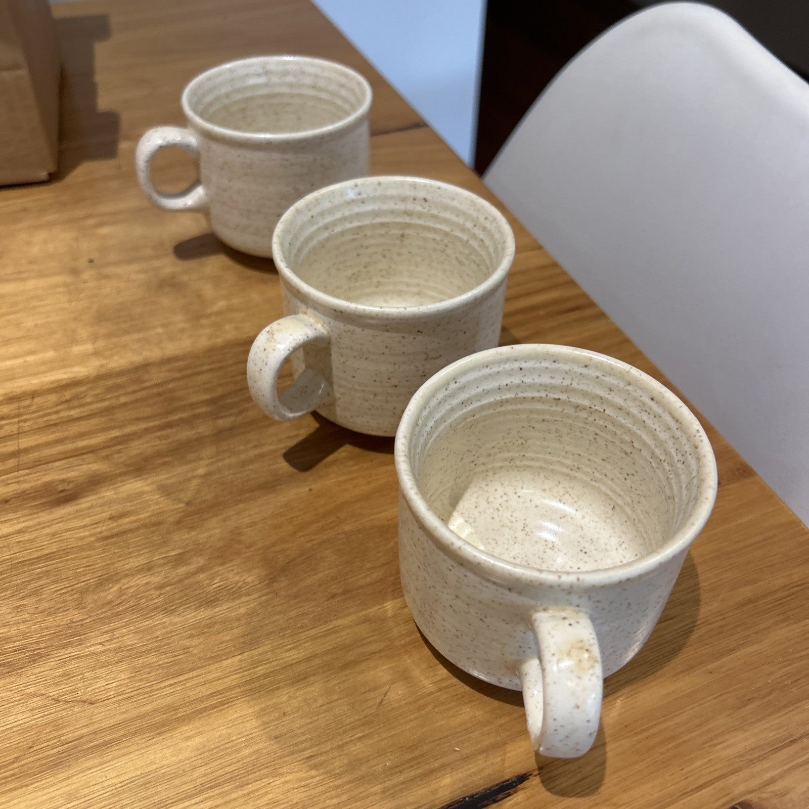 Vintage 1970s Churchill Homespun Stonecast Tea Set 9 Cups Teapot Creamer Sugar