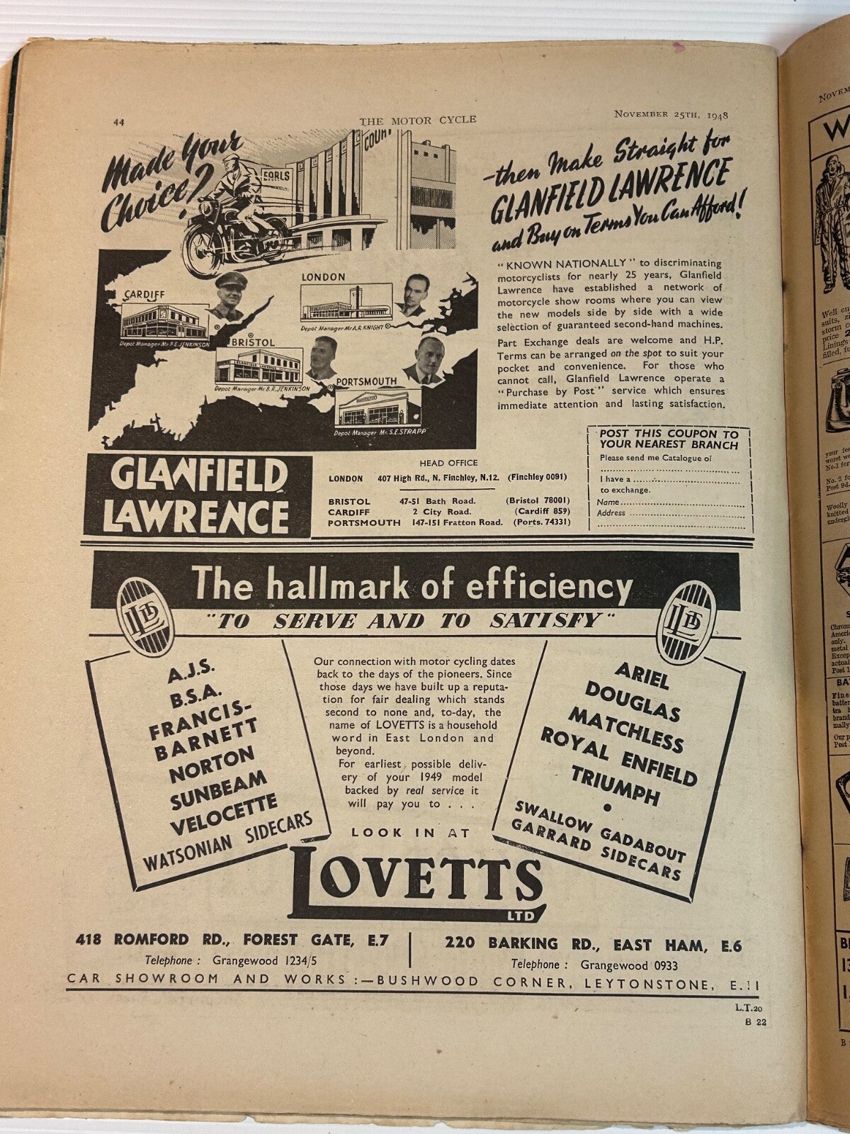 The Motor Cycle Magazine 1948 London Show Report BSA Norton Ariel ORIGINAL