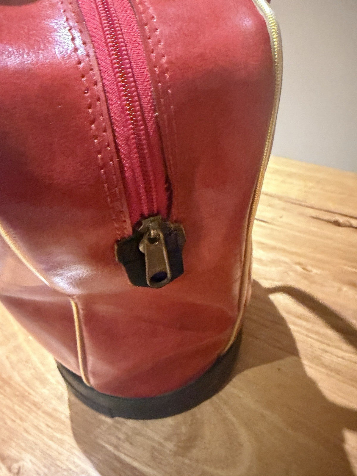 Vintage TOSCA Red Travel Bag Bowling Bag Retro Australian Luggage c1970s