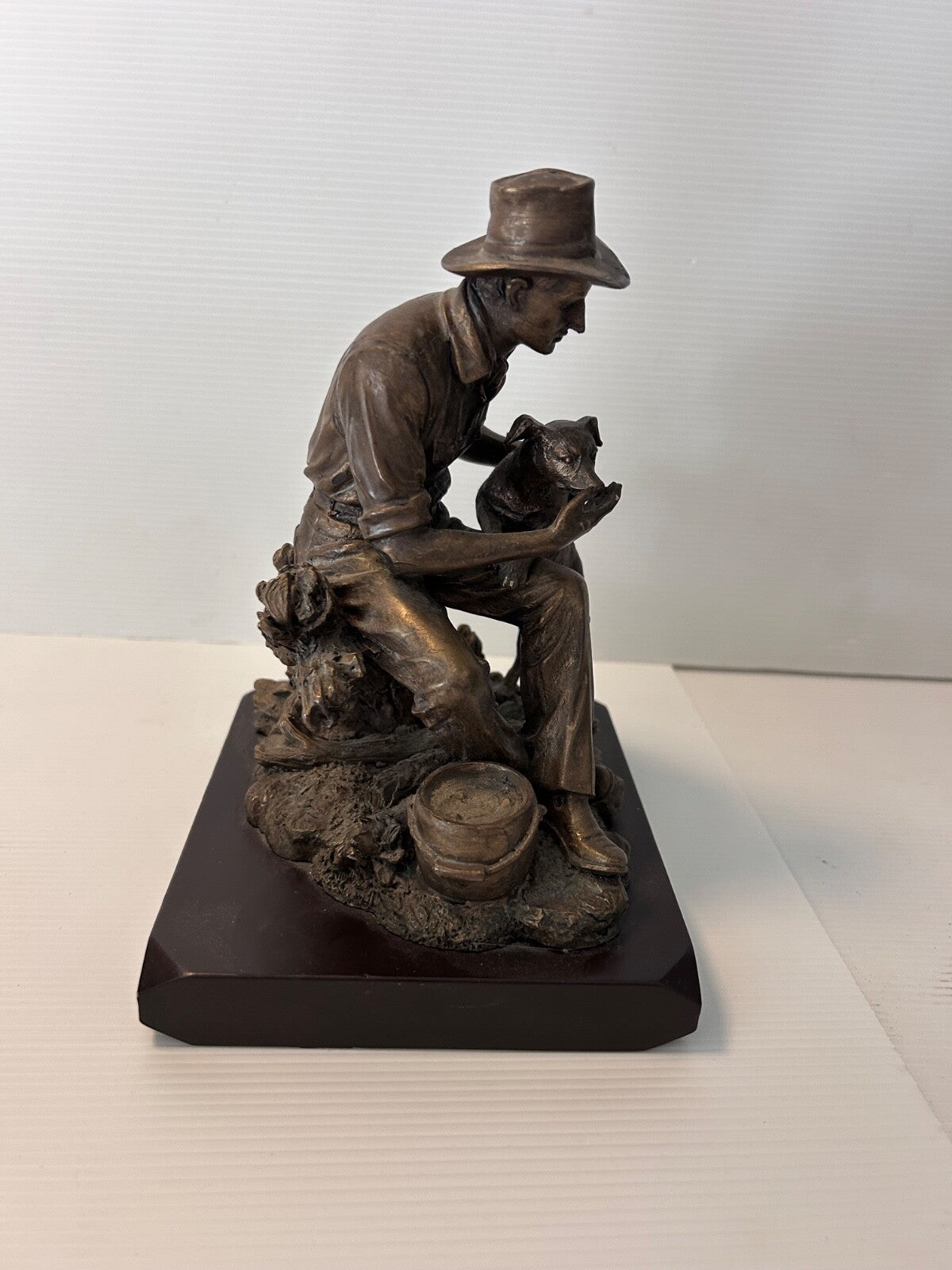 Outback Heritage Best Mates Figurine Man & Dog Bronze Style Sculpture