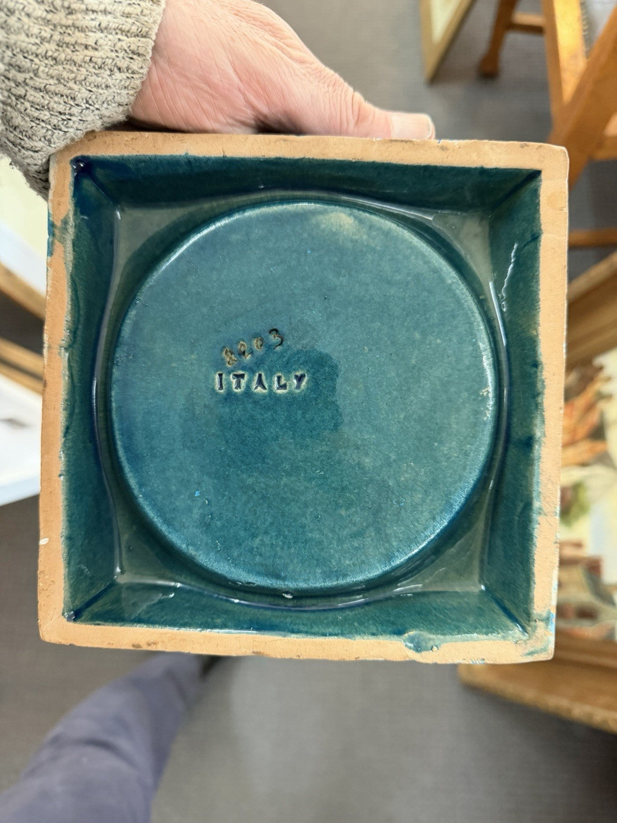 Bitossi Rimini Blu Ashtray Aldo Londi Italy Mid Century Modern Ceramic Blue