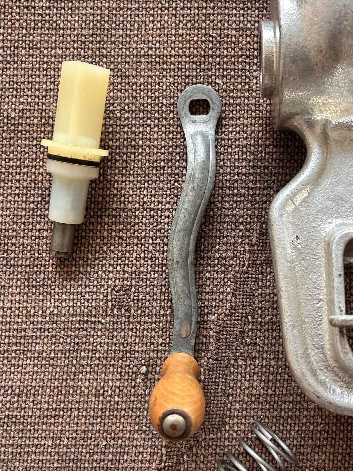 Tre Spade Hand Crank Food Mill Grinder w/ 2 Funnels Vintage Kitchen Italy