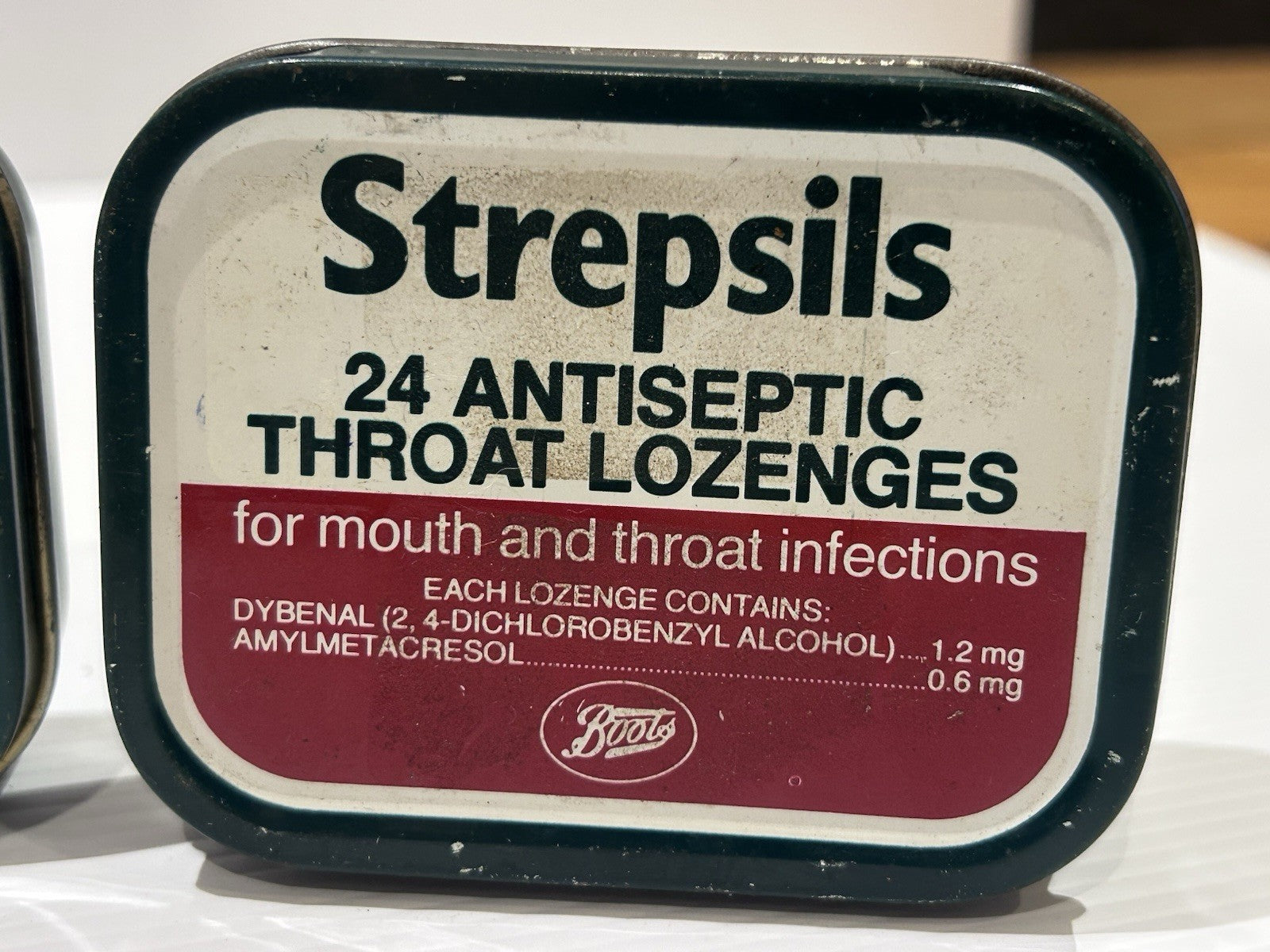 Vintage Strepsils Tin Trio – Boots Antiseptic Throat Lozenges Advertising Lot