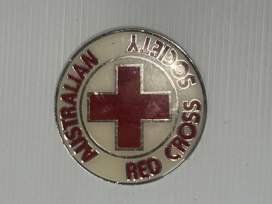 Vintage Australian Red Cross Society Enamel Emblem Badge 7.5cm Metal