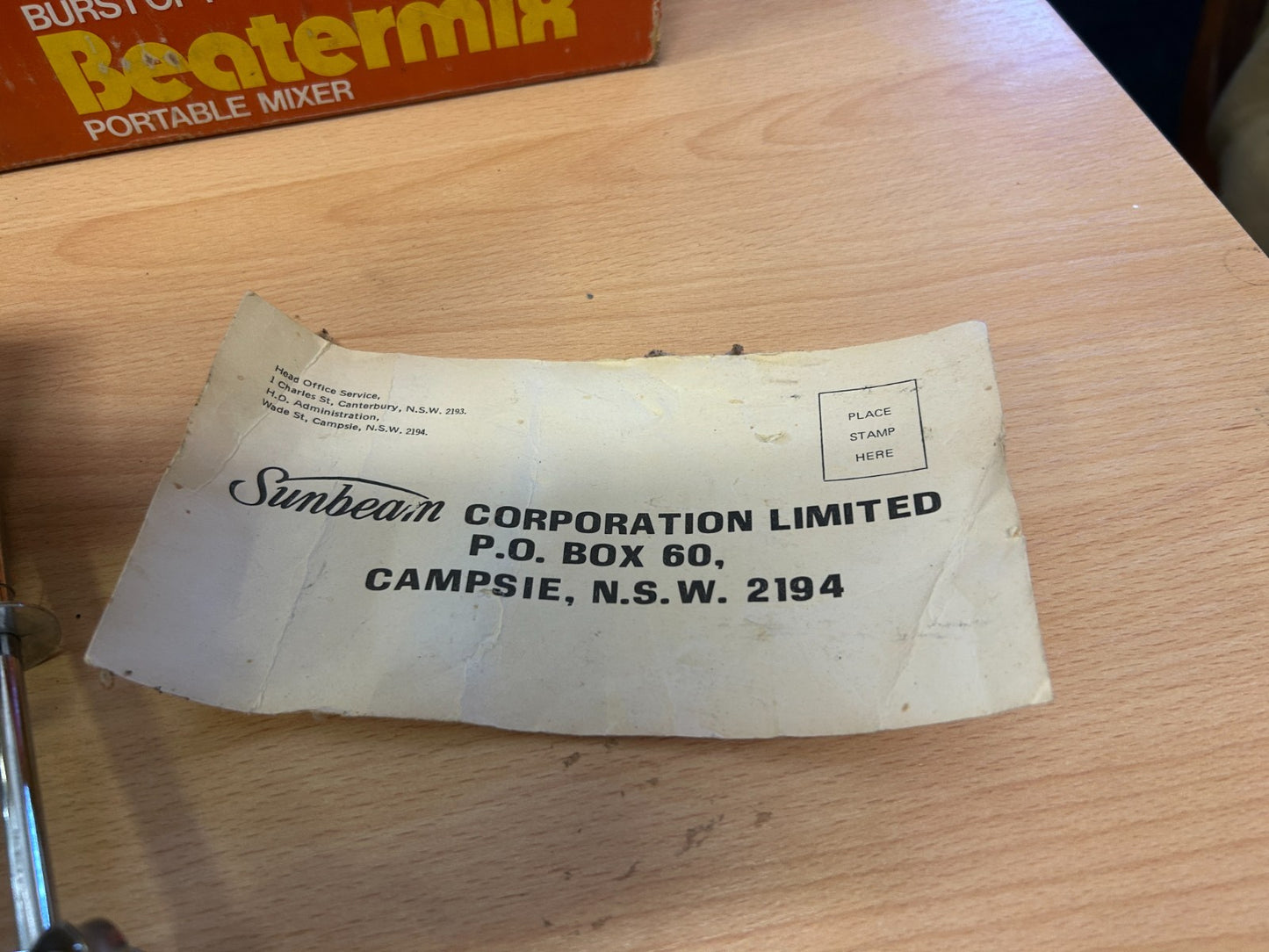 Vintage Sunbeam Beatermix JM7 Portable Mixer Boxed c1960s Australia