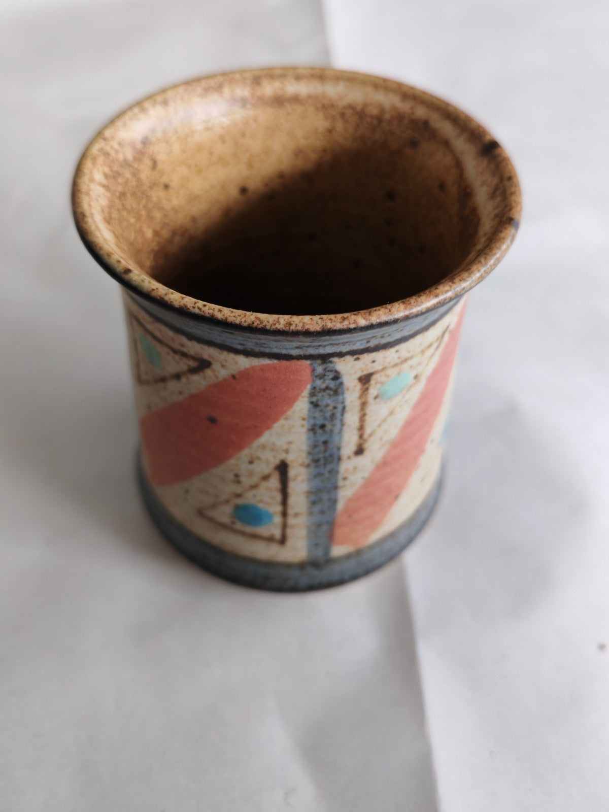 Vintage 'Taggerty Pottery' Studio Pottery Mug – Handcrafted Geometric Stoneware