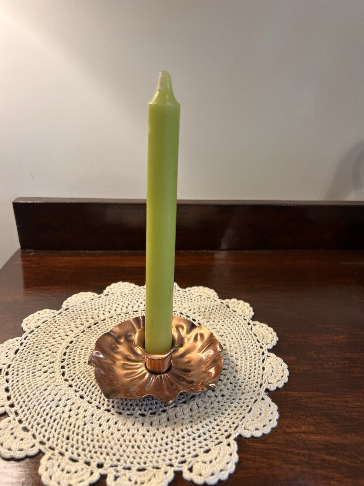 Gregorian Solid Copper Candle Holder Handcrafted USA Vintage Mid Century