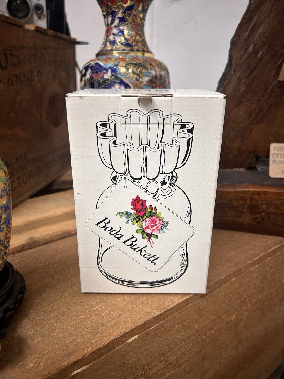 Boda Bukett Glass Vase Rolf Sinnemark Boxed Scandinavian Swedish Vintage
