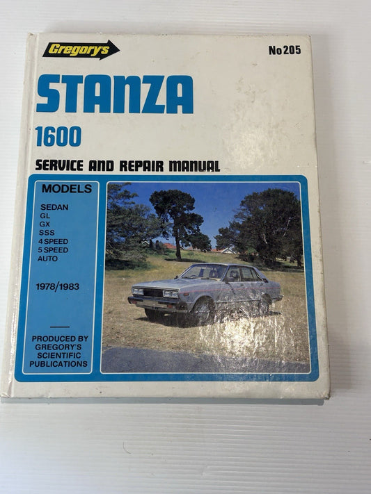 Gregory’s Datsun Stanza 1600 Repair Manual No. 205 Sedan 1978–1983 HC