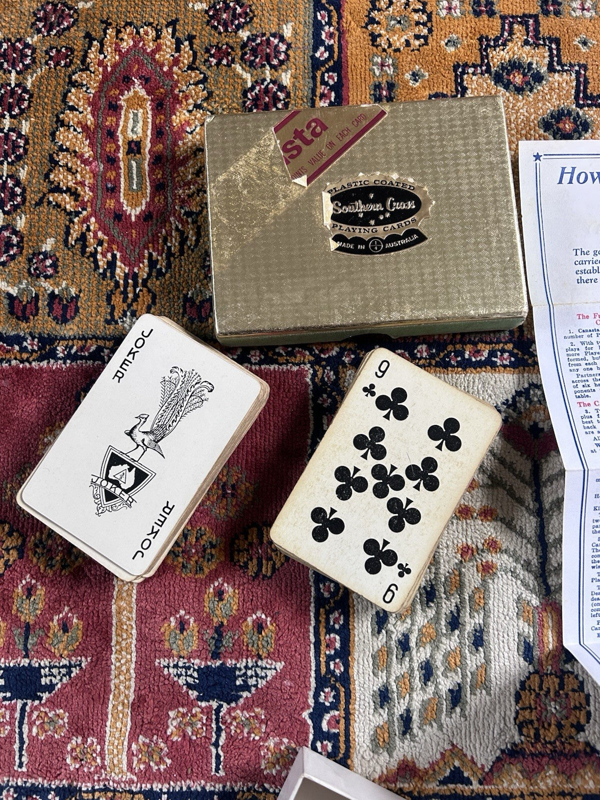 Rare 1950s Southern Cross Canasta Card Set w/ Box & Rules – Australia