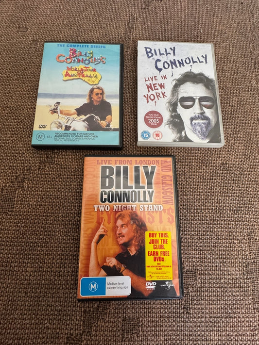 Billy Connolly DVD Bundle x3 – Live Shows + World Tour Australia Comedy Set