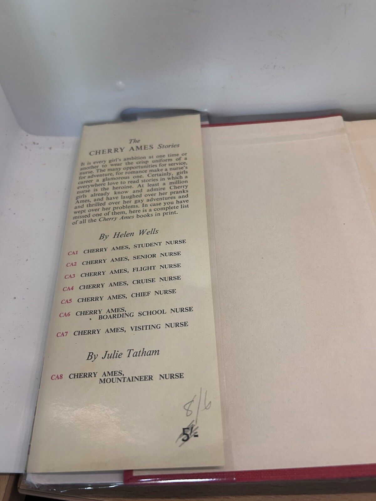 Vintage Cherry Ames Cruise Nurse - Helen Wells - Dust Jacket - 1957
